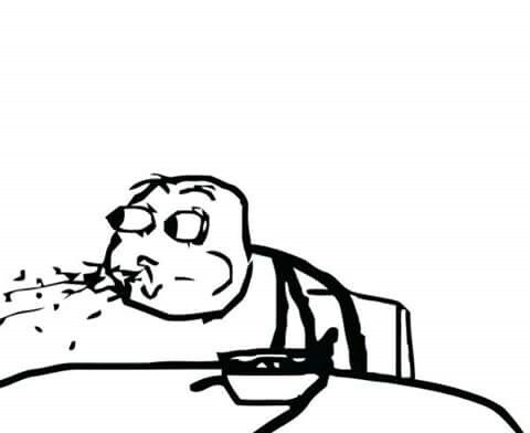 Guy spitting cereal meme