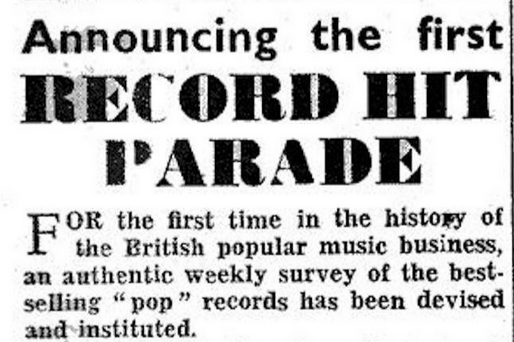 Announcing the first Record Hit Parade