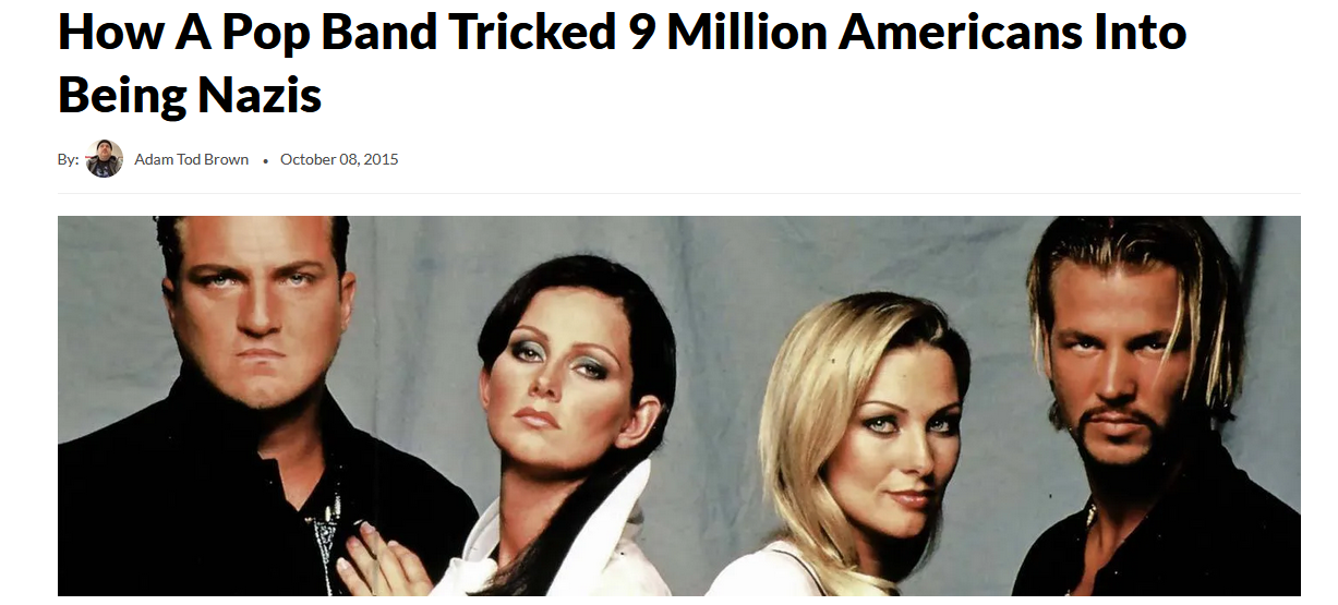 How A Pop Band Tricked 9 Million Americans Into Being Nazis
